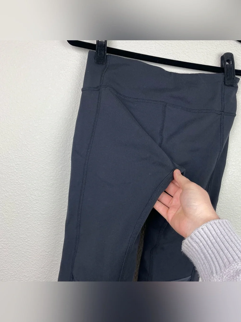 Alo Yoga Women's Small Black Moto Panel Leggings Mid Rise Athletic Casual Gym